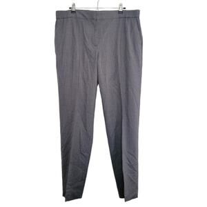 Talbots gray pink striped pants, size 12, elastic waist, pockets